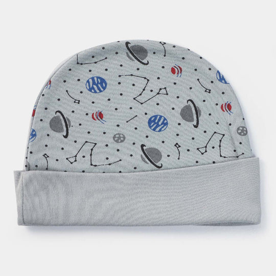 Cap Moon Print D-Gray | 0-3M