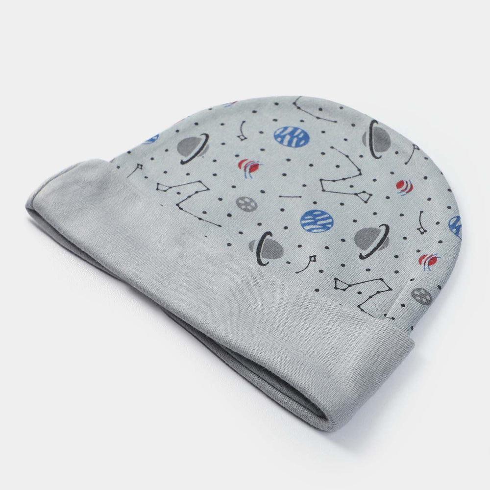 Cap Moon Print D-Gray | 0-3M