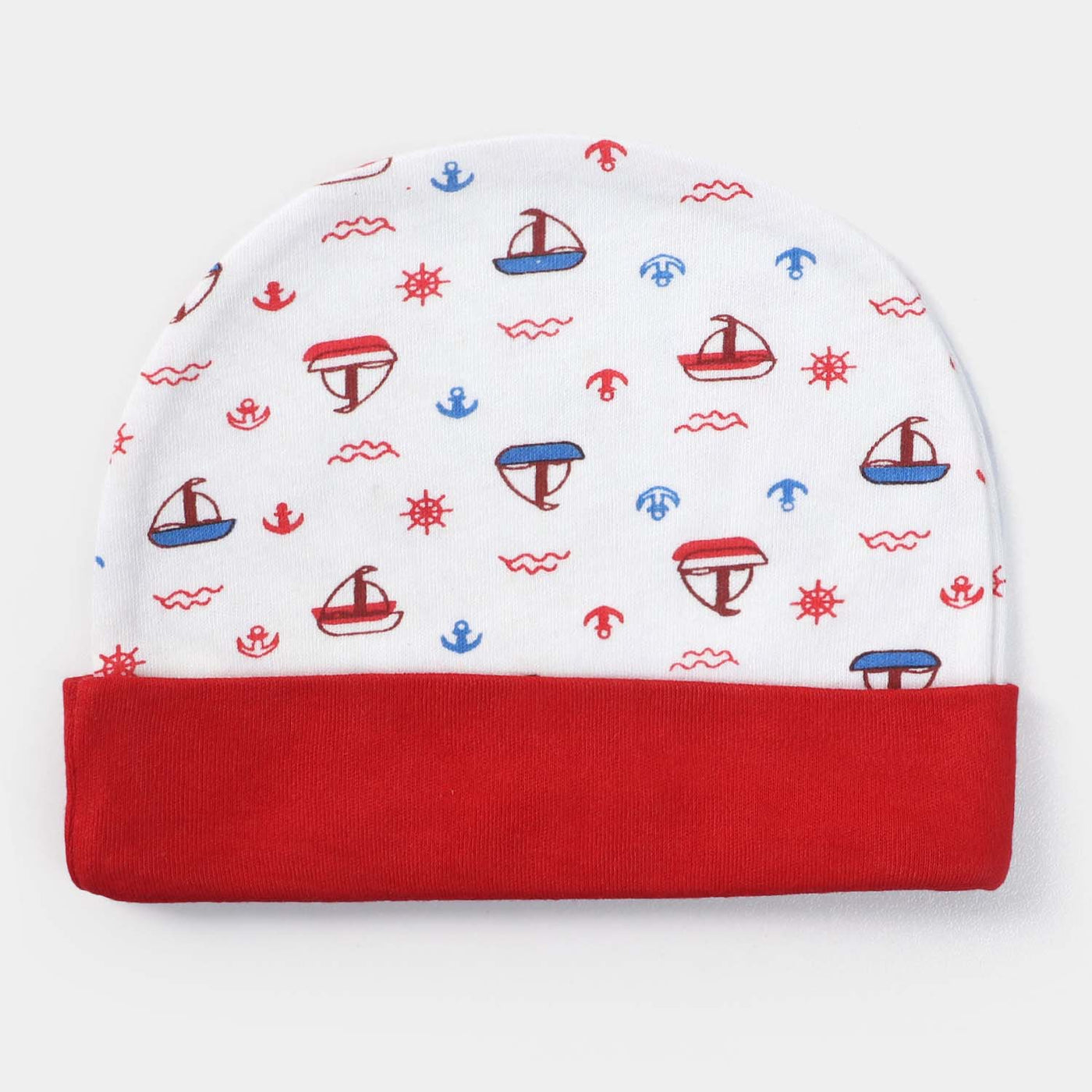 Cap Ship Print W-Red | 0-3M