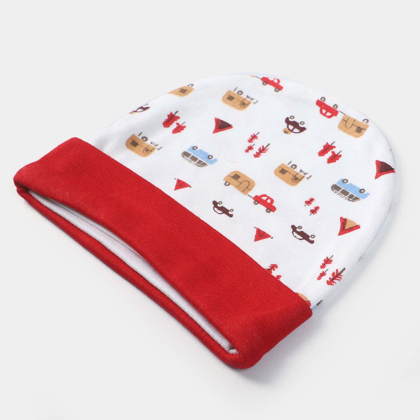 Cap Car Print W. Red | 0-3M