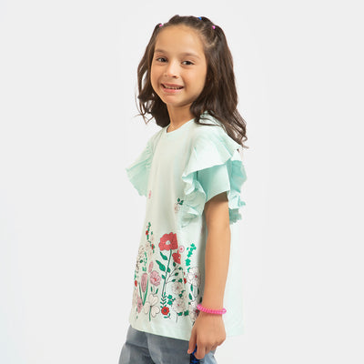 Girls T-Shirt Flowers - Soothing Shell