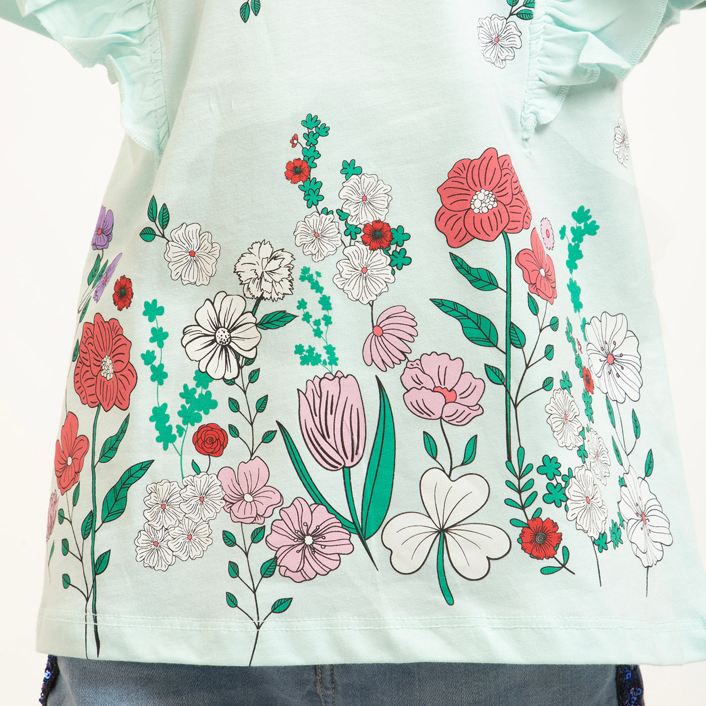 Girls T-Shirt Flowers - Soothing Shell