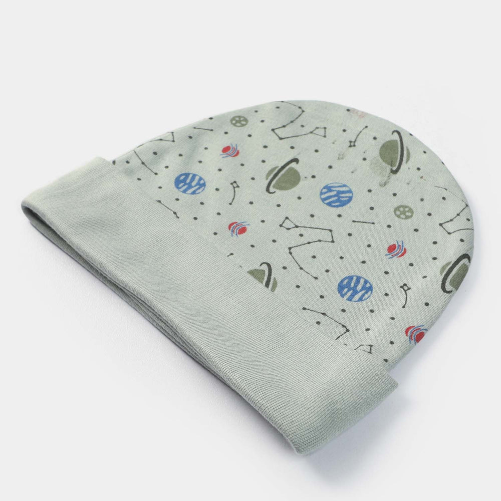 Cap Moon Print D-Green | 0-3M