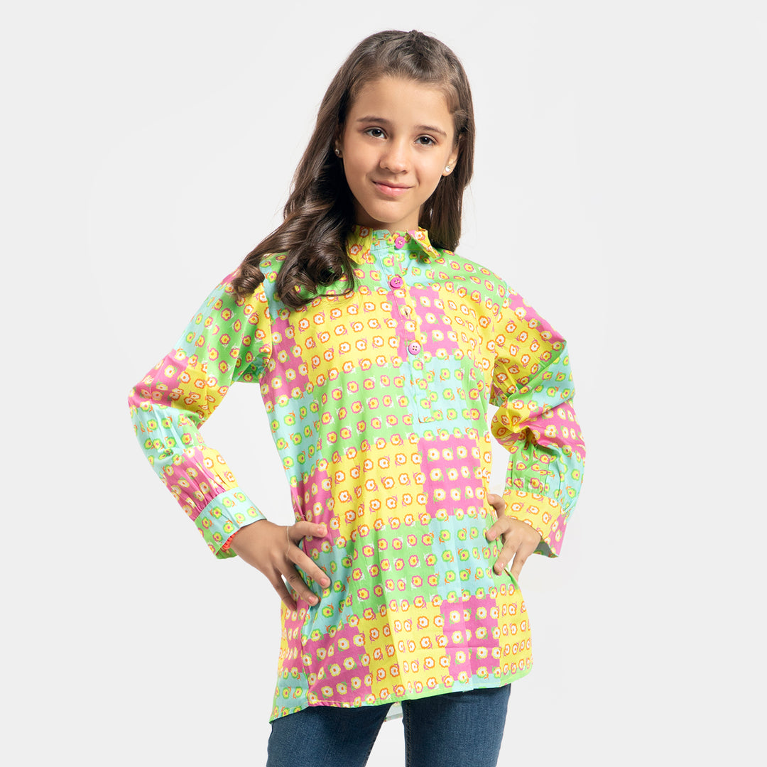 Girls Cotton Casual Top - Multi