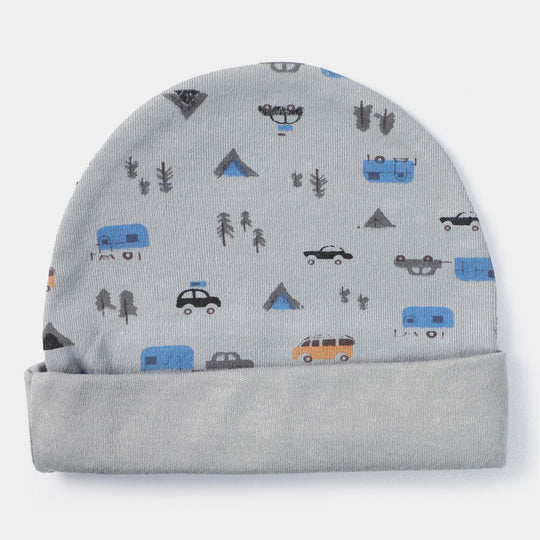 Cap Car Print 996 D. Gray 0-3M