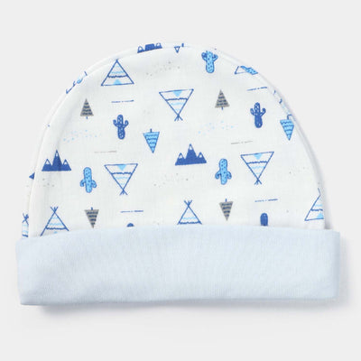 Cap Triangle Print W-Blue | 0-3M