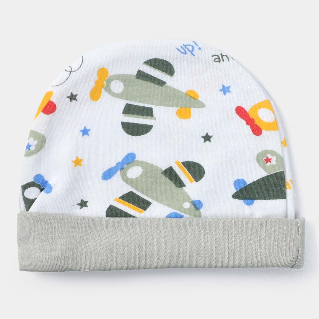 Cap Helicopter Print  W. Green | 0-3M