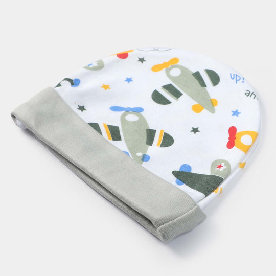 Cap Helicopter Print  W. Green | 0-3M