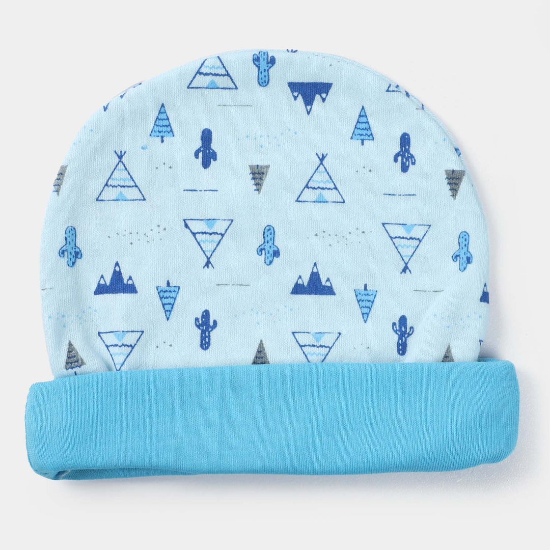 Cap Triangle Print D-Blue | 0-3M