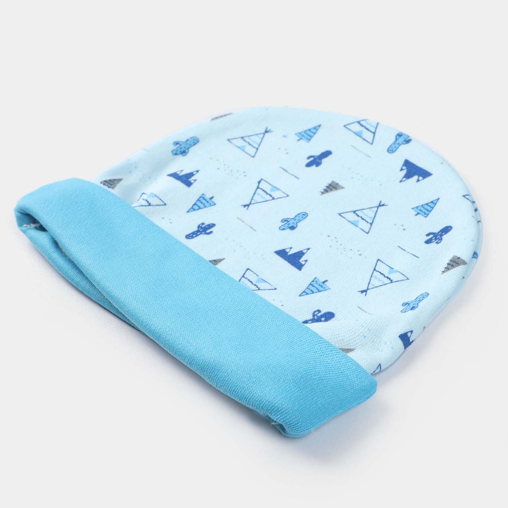 Cap Triangle Print D-Blue | 0-3M