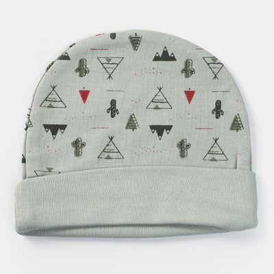 Cap Triangle Print D-Green | 0-3M