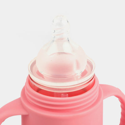 Glass Feeder With Cover 210ml | Pink