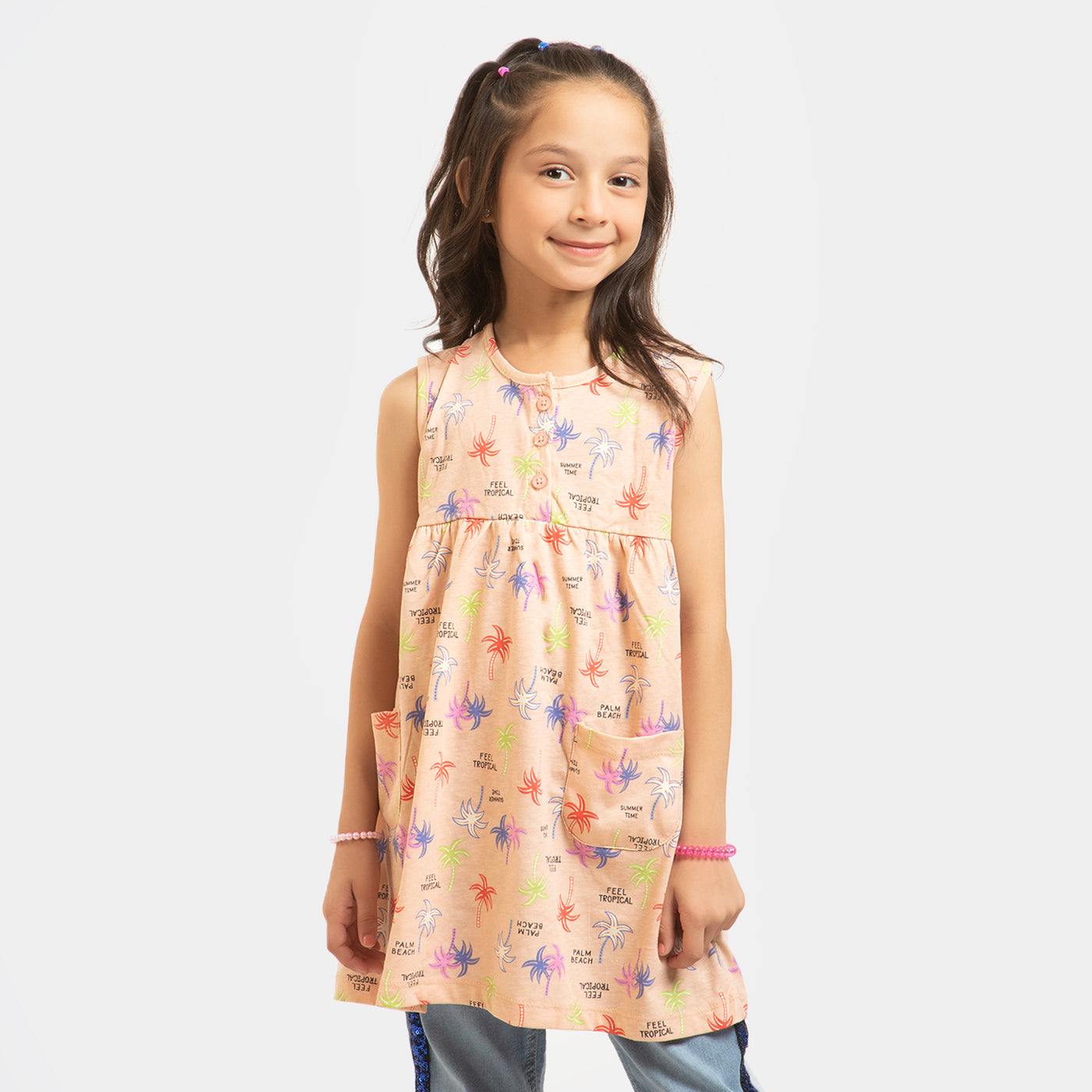 Girls Knitted Frock Summer Time - Scallop Shell