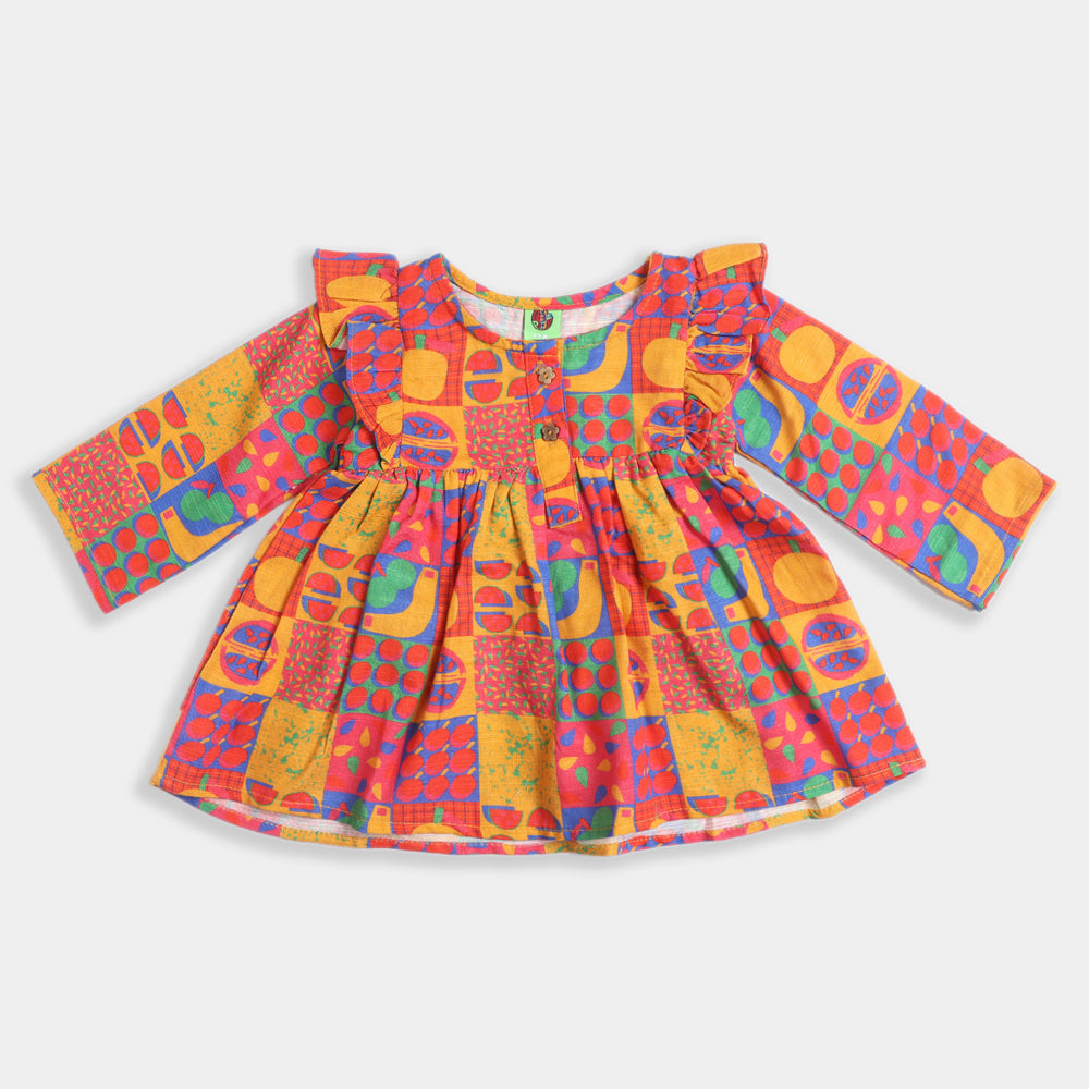 Infant Girls Woven 2PC Suit Fruits - Multi