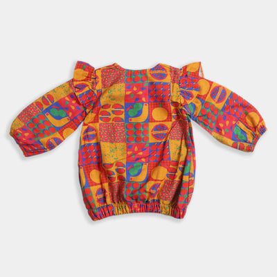 Infant Girls khaddar Casual Top -Multi