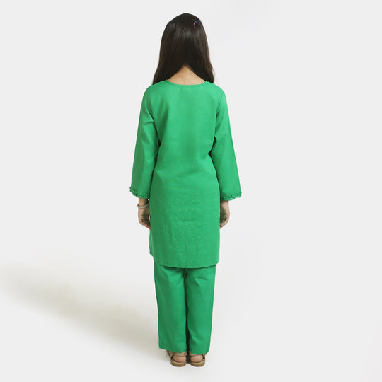 Girls Jacquard independence Co-ord set Go Green - Green
