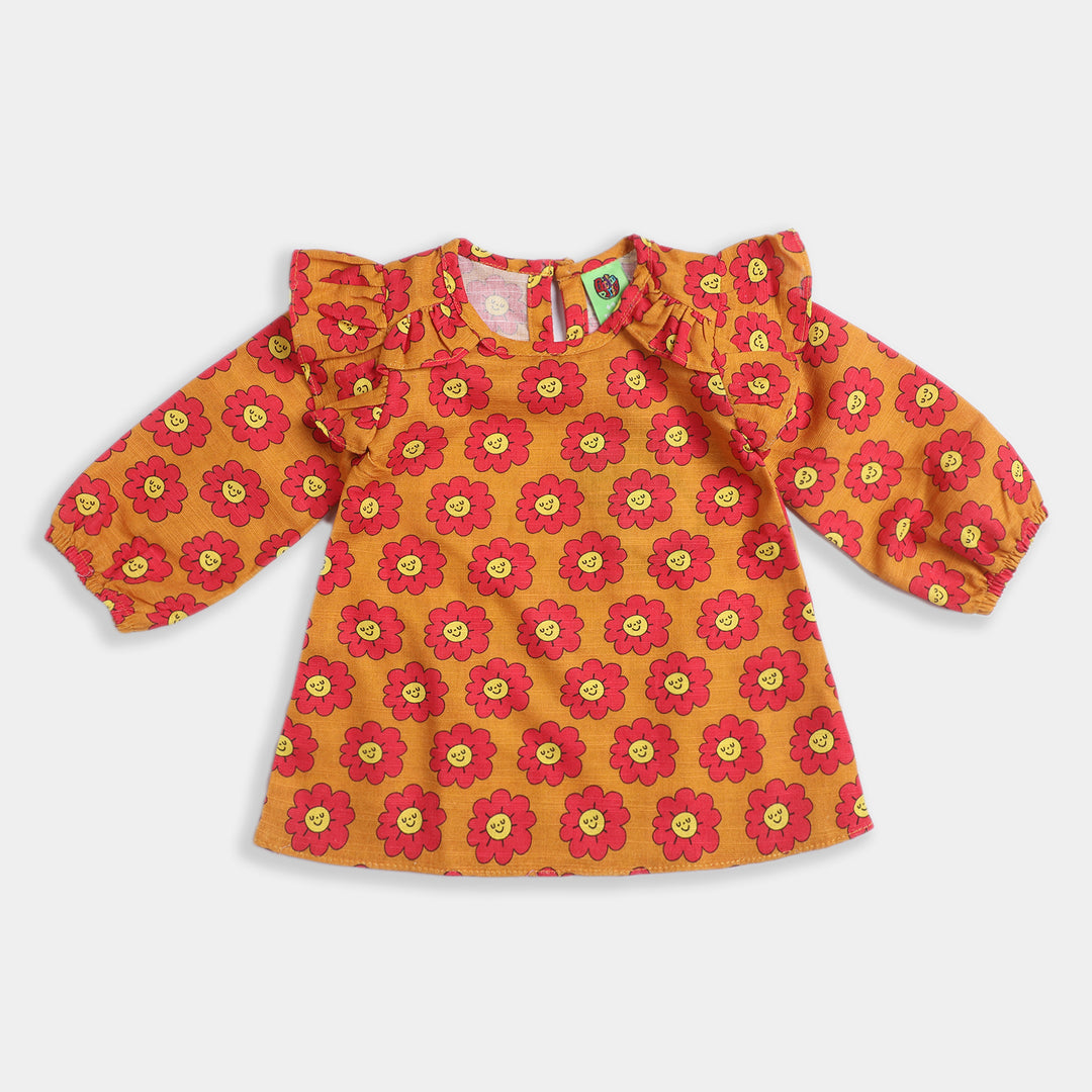 Infant Girls khaddar  Casual Top -Citrus