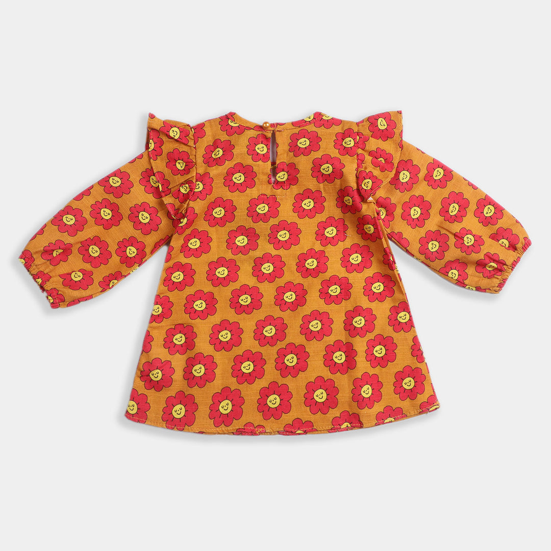 Infant Girls khaddar  Casual Top -Citrus