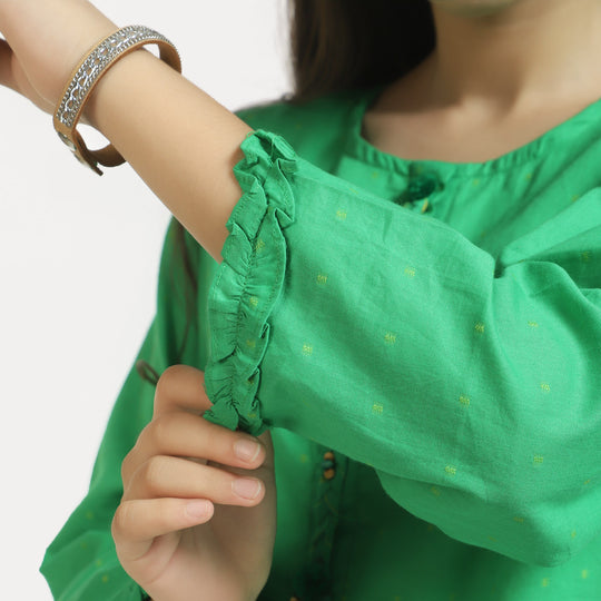 Girls Jacquard independence Co-ord set Go Green - Green