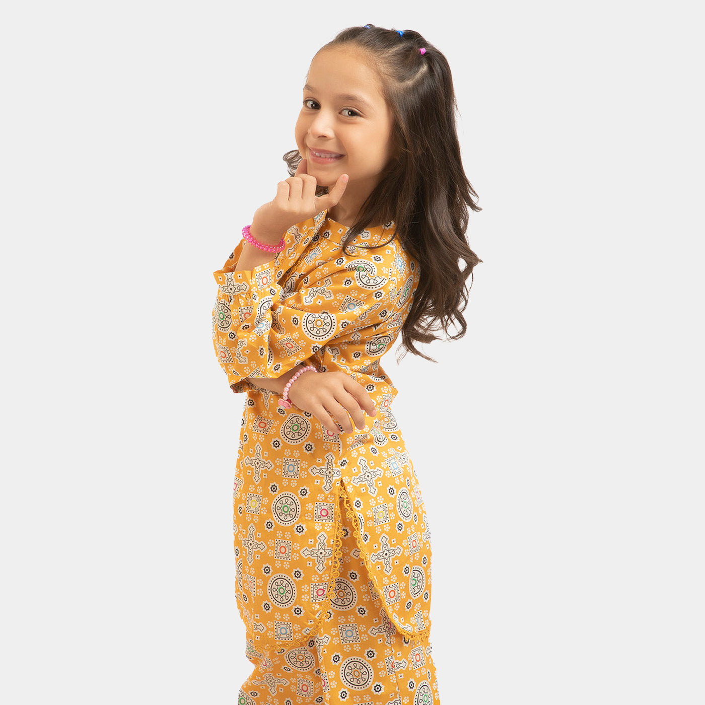 Girls Digital Print 2PCs Suit Delicacy - Multi