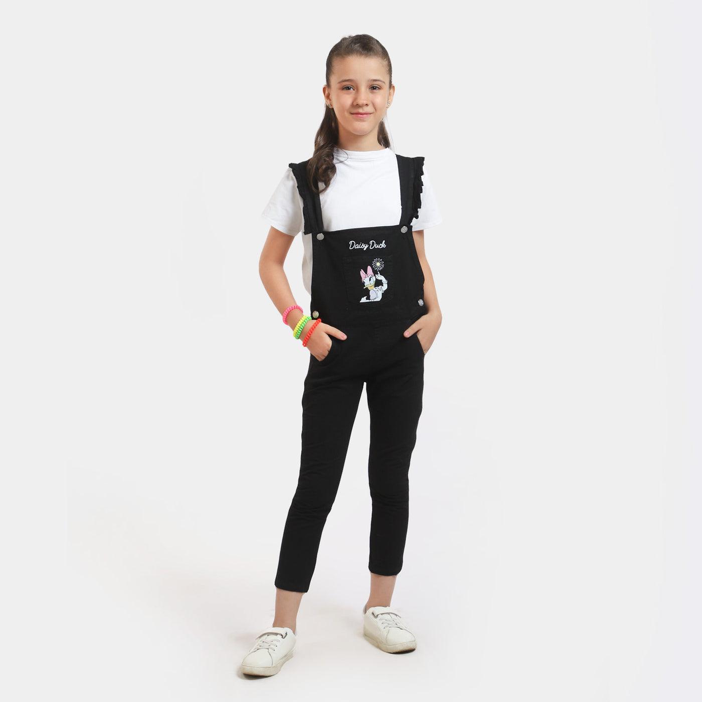 Girls Cotton Over All Duck - BLACK