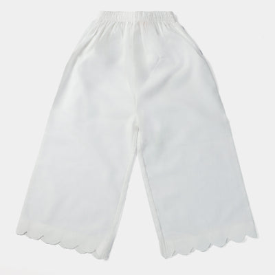 Girls Cotton Trouser -White