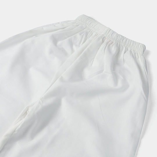 Girls Cotton Trouser -White