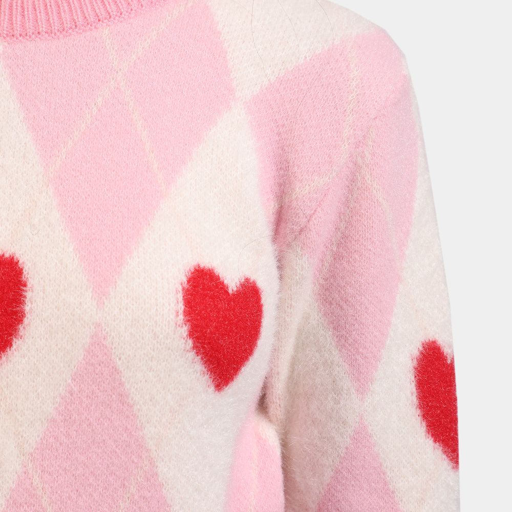 Girls Knitted Sweater -Pink