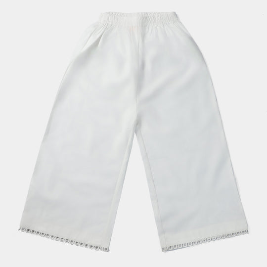 Girls Cotton Eastern Trouser | White