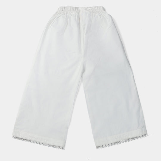 Girls Cotton Eastern Trouser | White