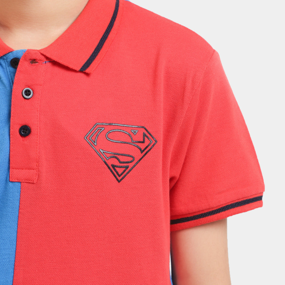 Boys Polo T-Shirt Character - Red and Blue