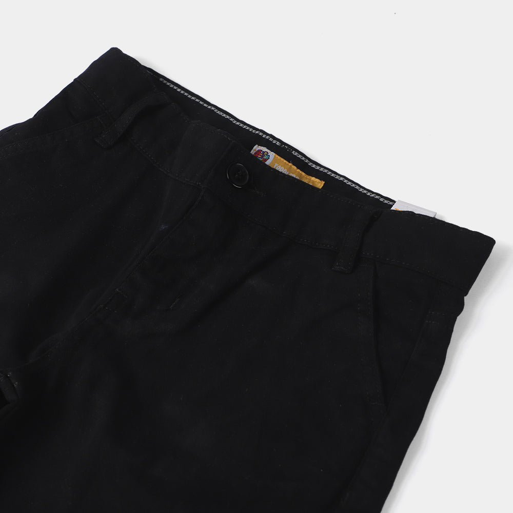 Boys Cotton Twill Short Reflector-BLACK