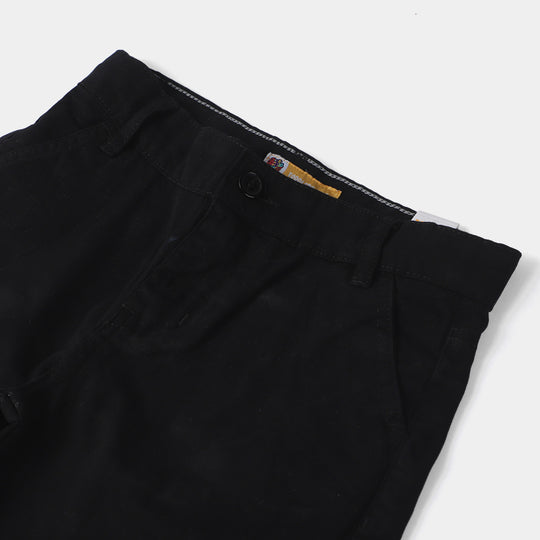 Boys Cotton Twill Short Reflector-BLACK