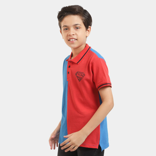 Boys Polo T-Shirt Character - Red and Blue