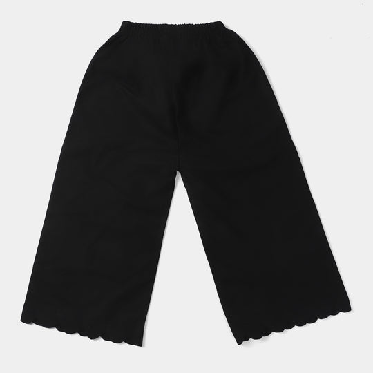 Girls Cotton Trouser-BLACK