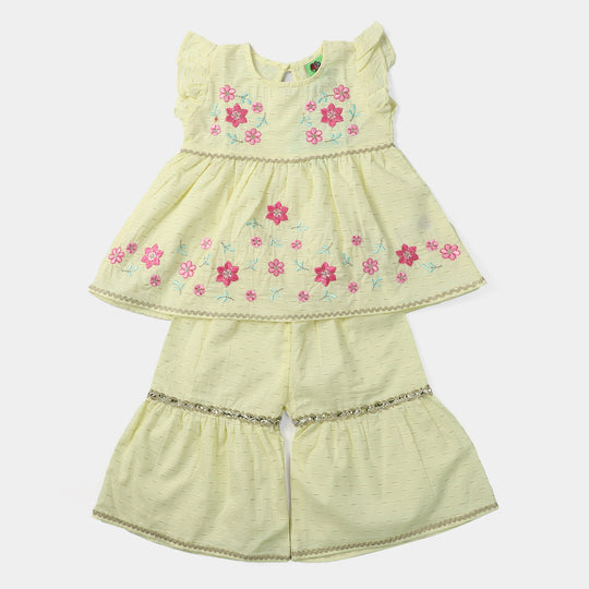 Infant Girls Jacquard 2Pcs Suit Poppy Love-Soda Yellow