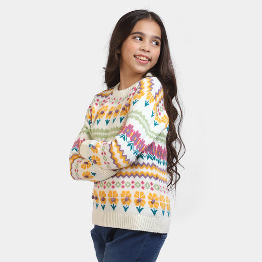 Girls Knitted Sweater -Multi