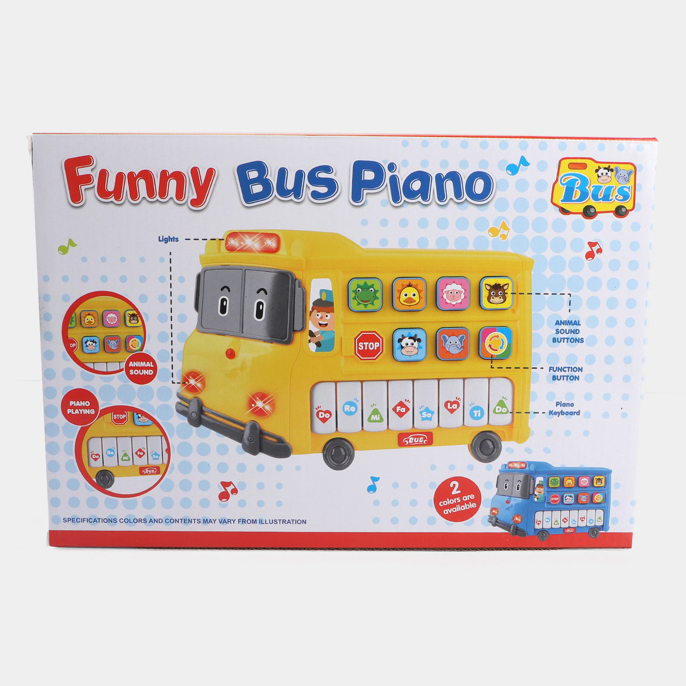 Funny Bus Learning Piano With Light & Music For Kids