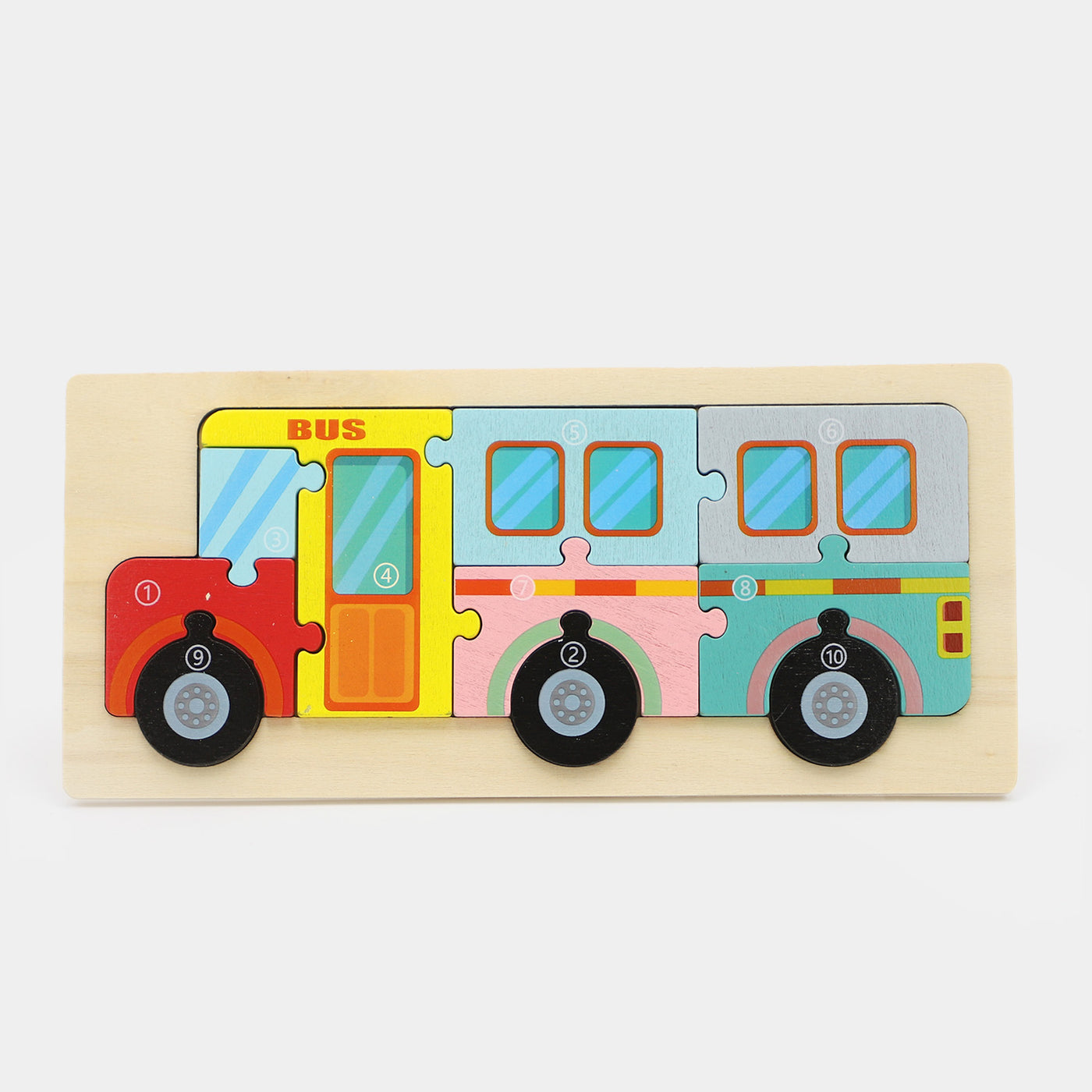 School Bus Puzzle Wooden Toy For Kids