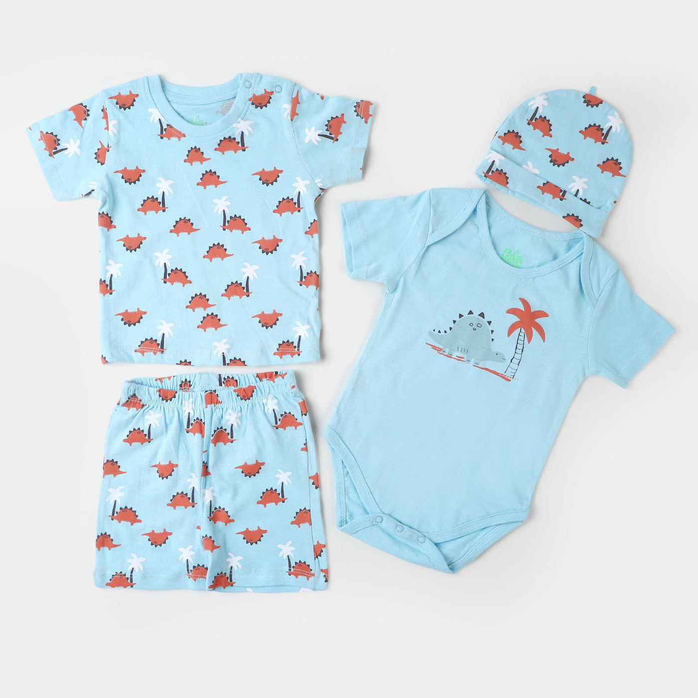 4 Piece Set Dino & Tree - Sky Blue