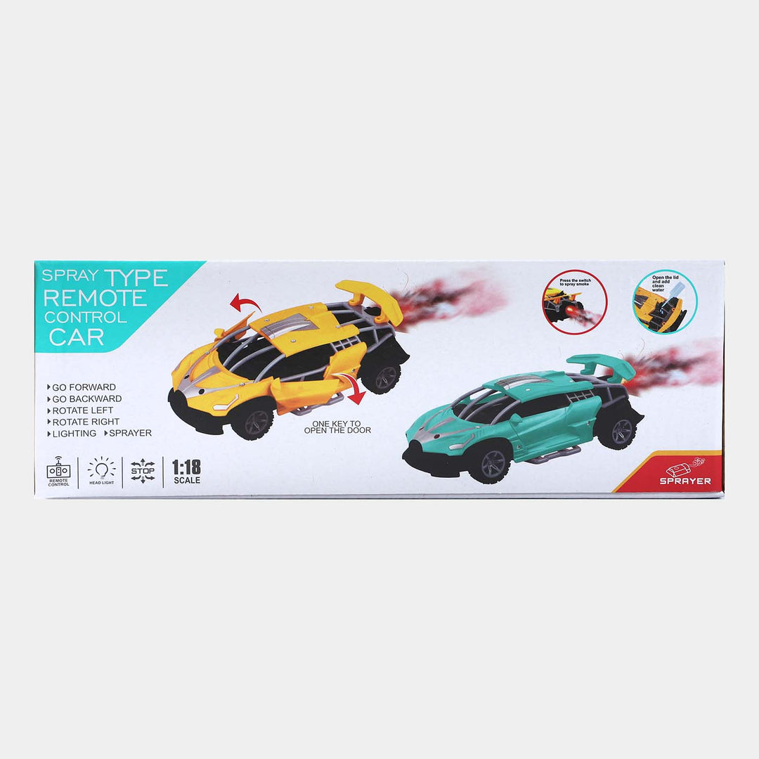 Remote Control Spray Car For Kids