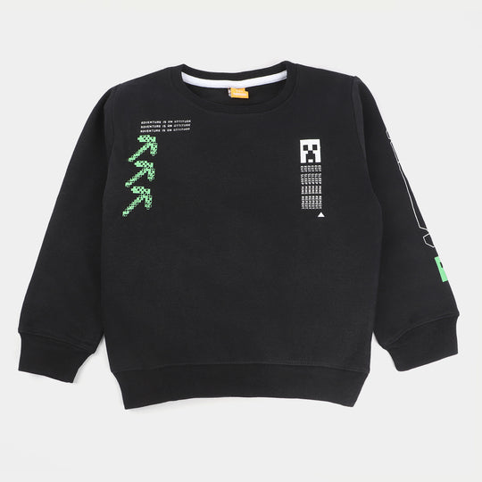 Boys Fleece SweatShirt Minecraft-BLACK