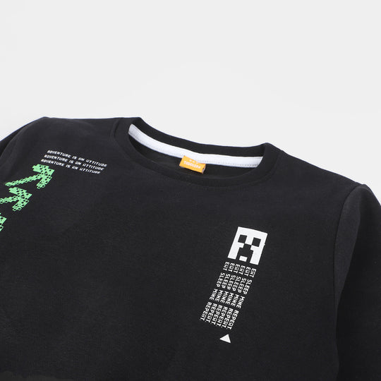 Boys Fleece SweatShirt Minecraft-BLACK