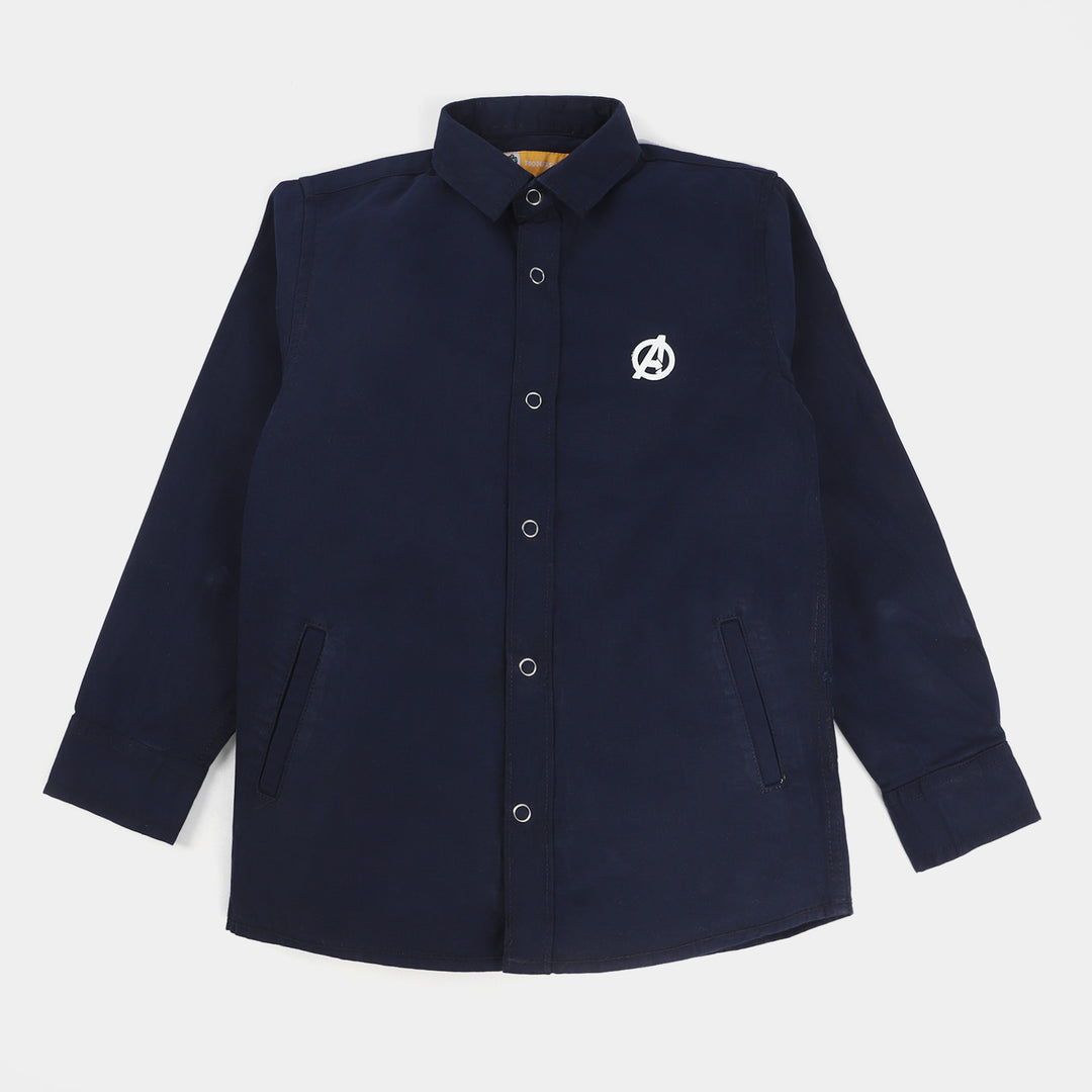 Boys Cotton Casual Shirt -NAVY