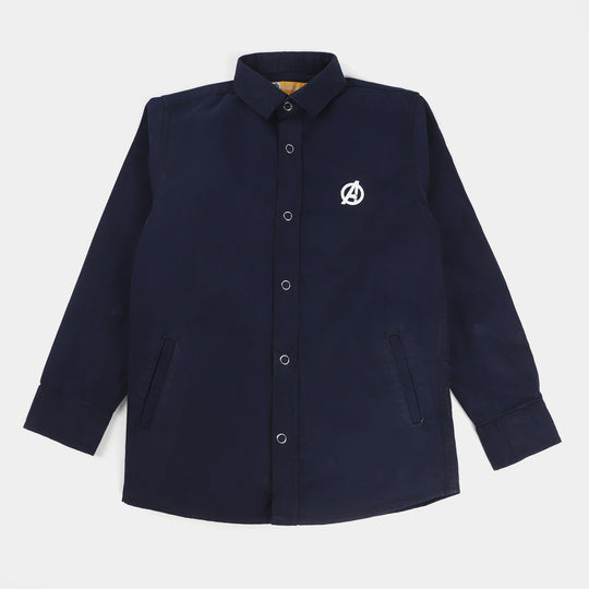 Boys Cotton Casual Shirt -NAVY