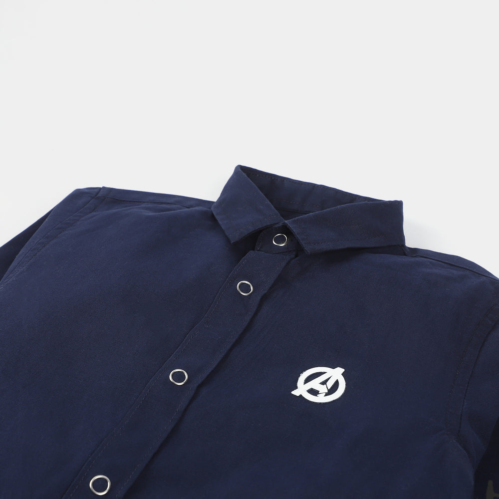 Boys Cotton Casual Shirt -NAVY