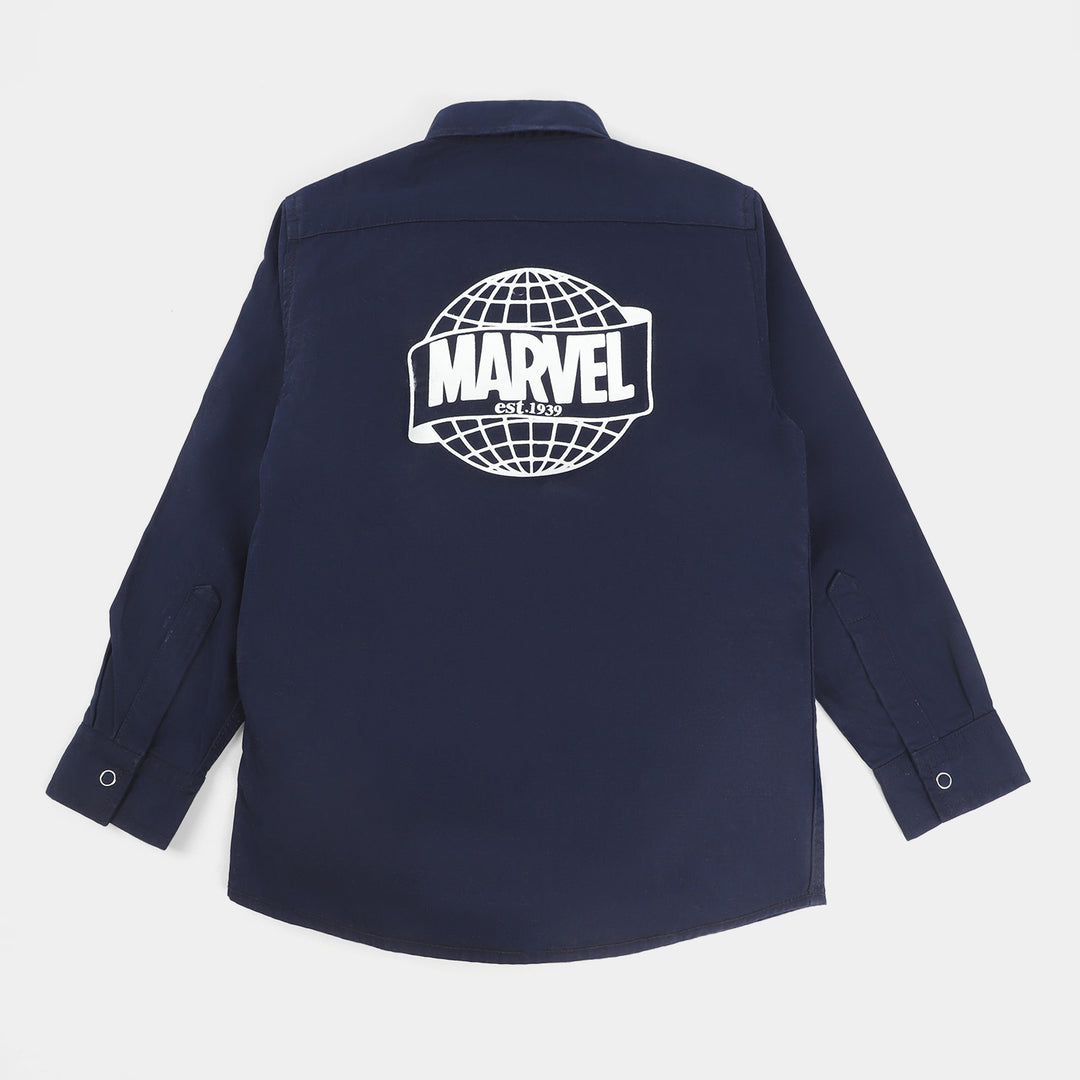 Boys Cotton Casual Shirt -NAVY