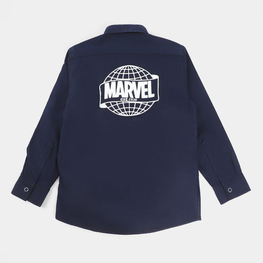 Boys Cotton Casual Shirt -NAVY