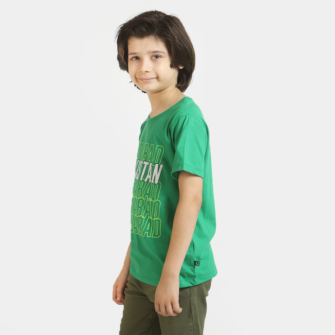 Boys T-Shirt H/S Zindabad Pakistan- Fern Green