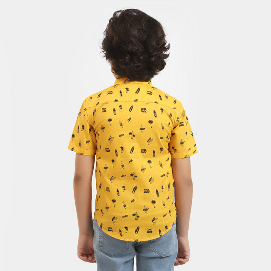 Boys Cotton Casual Shirt Cool Dude - Citrus